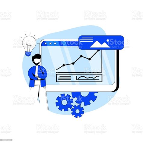 Business Intelligence Concept Vector Illustration Icon Data Analyst Sales Forecast Business