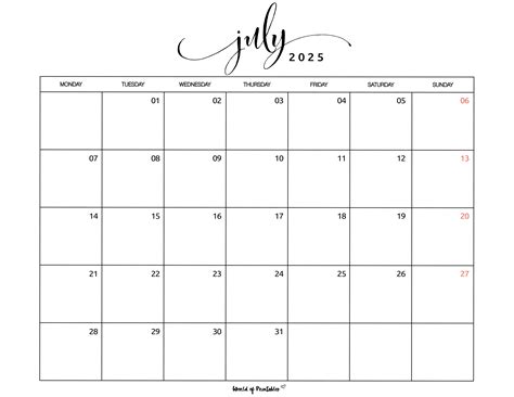 printable july calender 4