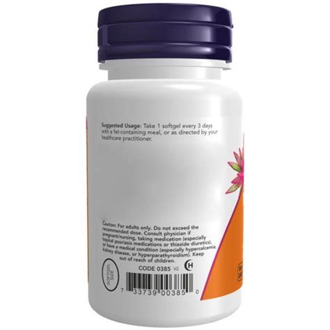 NOW Foods Vitamin D3, 250 mcg (10.000 IU), 120 Weichkapseln