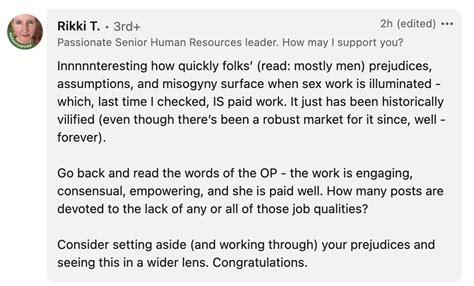 This Linkedin User S Reasons For Adding Sex Work In Her Experience Deserves All The Applause