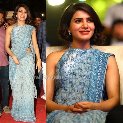 #samanthaprabhu at #rangasthalam success meet | Pretty dresses, Saree ...