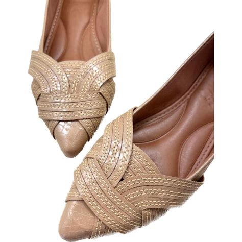 Sapatilha Feminina Nude Bico Fino Luxo Detalhe Mocassim Shopee Brasil