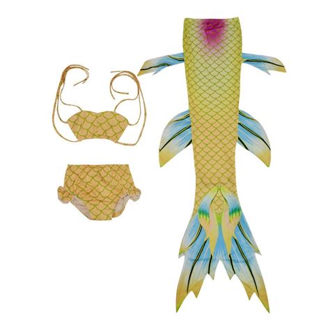 WOYY Big Girls Swimsuit Bikini Set With Tail Scale Print 3 Piece Beach Bathing Suit Walmart