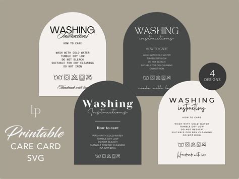 Printable Care Instructions Svg Washing Instructions Printable Care