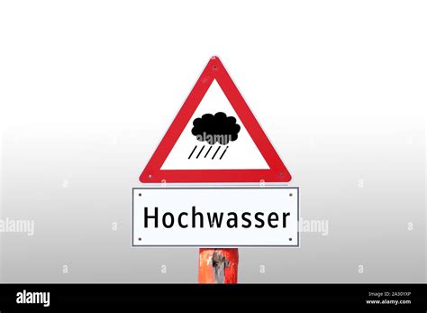 Warning Sign High Water Stock Photo Alamy