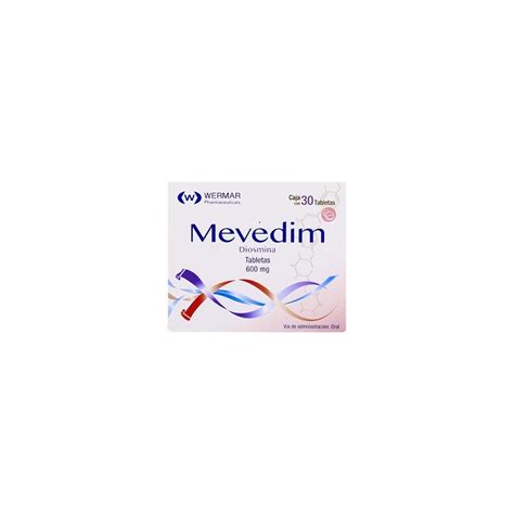 MEVEDIM DIOSMINA 600MG 30 TABLETAS MEXIPHARMACY FARMACIA ONLINE