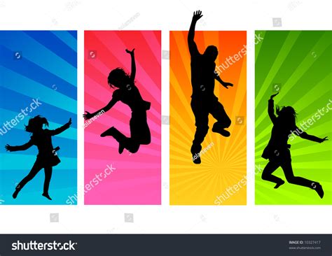 Young People Having Fun Being Active Stock Vector Royalty Free