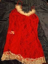Amazon Avidlove Christmas Lingerie For Women Santa Dress Red Lingerie Babydoll Lace Chemise