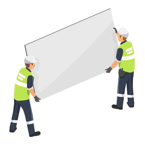 Construction workers evaluating wall panel material choice during