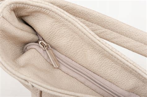 Polska beżowa nude skórzana torebka worek MIĘKKA SKÓRA NATURALNA