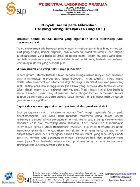 Minyak Imersi Pada Mikroskop Hal Yang Paling Sering Ditnyakan Pdf