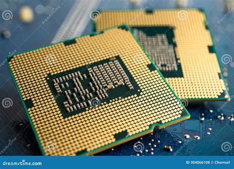 Chip Cpu Processor Processor With The Underside On A Black Background