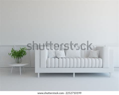 White Minimalist Room Interior Sofa On Stock Illustration 2252710199 ...