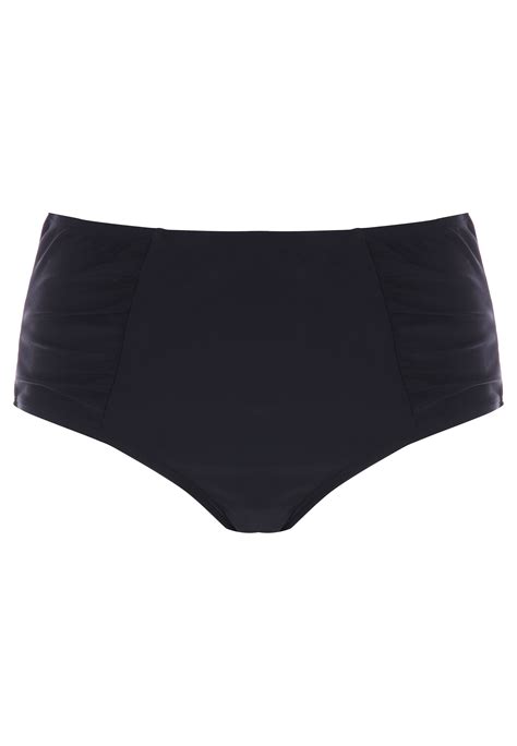 Womens Black High Waist Ruched Bikini Briefs Peacocks