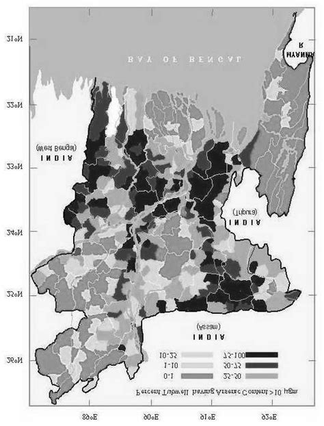 Intensity of Arsenic (As > 10) in Bangladesh | Download Scientific Diagram