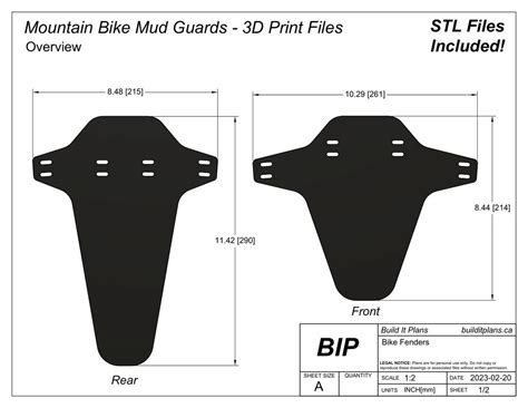 3d Print Files For Mtb Mud Guards Mountain Bike Front And Rear