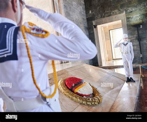 Ankara Türkei 30 Juli 2022 Auf dem Kranz im Atatürk Mausoleum