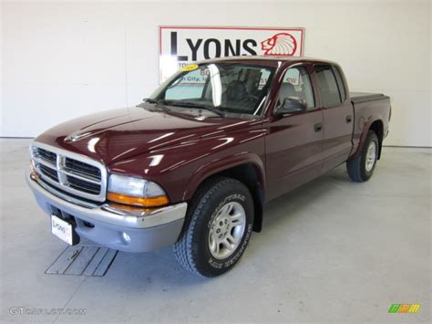 2003 Dark Garnet Red Pearl Dodge Dakota SLT Quad Cab 52309926 Photo