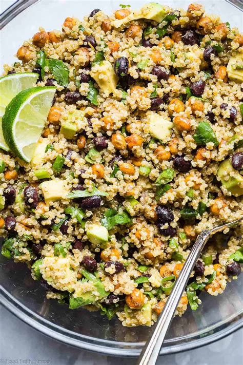 Quinoa Chickpea Avocado Salad With Black Beans Food Faith Fitness