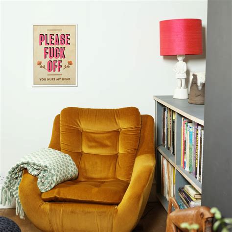 Please Fuck Off Pink Wooden Wall Art By SNÖRK