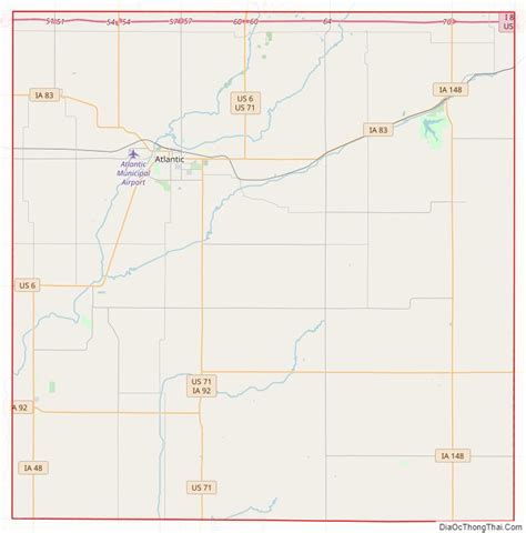 Map of Cass County, Iowa - Thong Thai Real