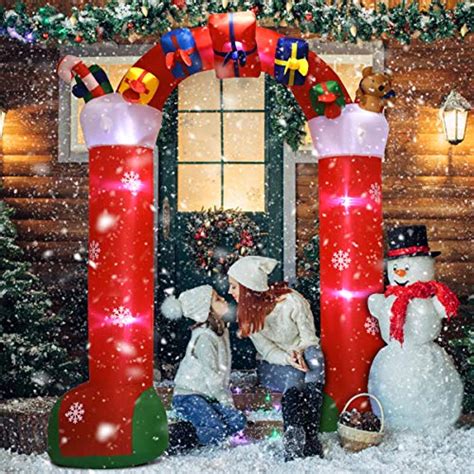 Tangkula 10 Ft Inflatable Christmas Stocking Arch With T Boxes Self