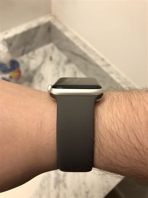 Silver Aluminum S2 42mm with new Gray Sport Band : r/AppleWatch