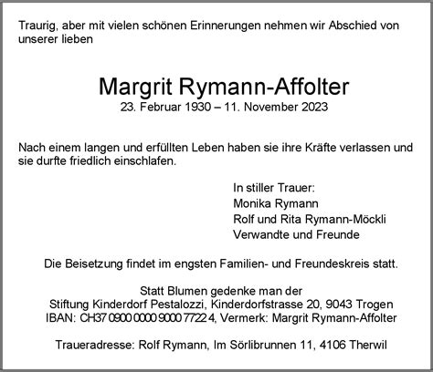 Margrit Rymann Affolter Hommages