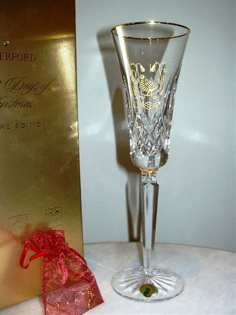 Waterford Lismore Gold 12 Days Of Christmas Partridge Flute