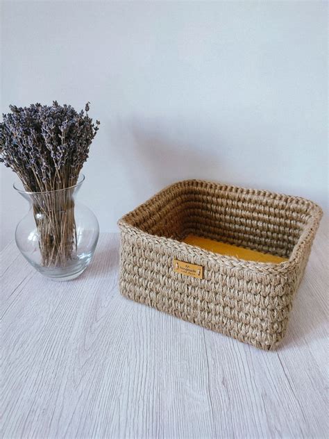 Корзина квадратная из джута в интернет-магазине на Ярмарке Мастеров ...