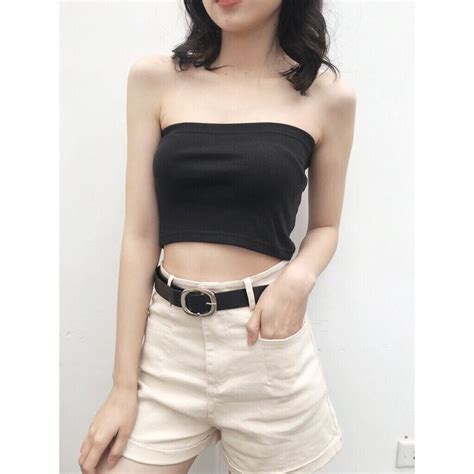 O Qu Y Ng C N Ch T Len T M Hot Trend O Croptop Thun Qu Y Ng C D Ng M M U En Tr Ng T M Si U