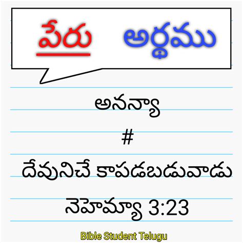 Bible Names and Meanings in Telugu