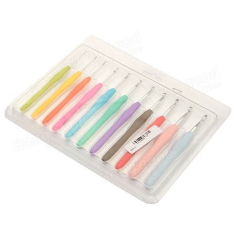 Pcs Multicolor Soft Plastic Handle Aluminum Weave Crochet Hooks