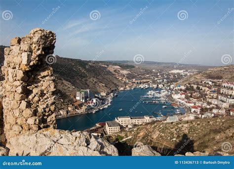 Ruins of Genoese Cembalo Fortress. Balaklava, Crimea Stock Image - Image of republic, fortress ...