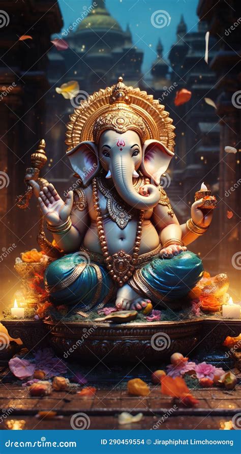 Ganesha the Lord of Wisdom. Hindu God Ganesha Stock Illustration ...