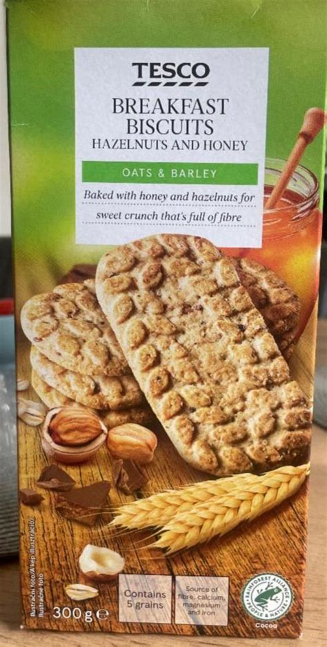 злаковое печенье с медом и фундуком Tesco - калорийность, пищевая ...