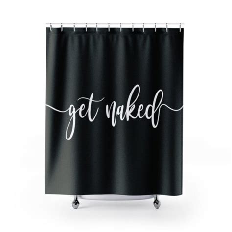 Get Naked Shower Curtain Bath Decor Funny Curtain Onyx Prints