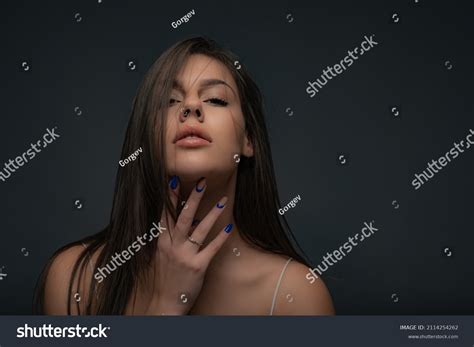 Attractive Beautiful Hot Girl Touching Heself Stock Photo 2114254262 Shutterstock