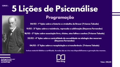 Curso 5 Lições de Psicanálise online Sympla