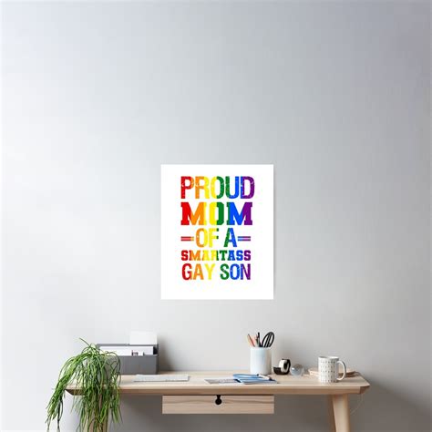 Póster Orgullosa mamá de Smartass Gay Son LGBT Rainbow Pride Día de la