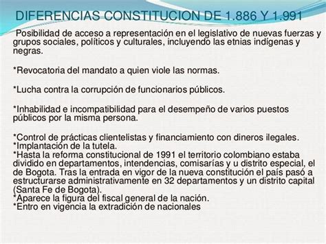 Constituciones PolÍticas De Colombia Diferencias Entre La ConstituciÓn