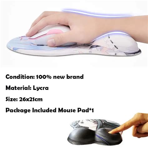 3D Oppai Boob Mouse Pad With Wrist Rest Anime Mousepad 3D Anime Mouse