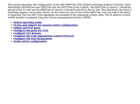 Manual Switch Configuration (Optional) | Dell PowerEdge MX Deployment ...