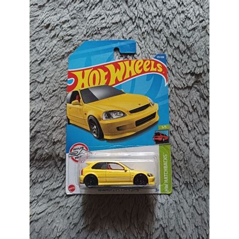Hot Wheels Honda Civic Type R EK Yellow Shopee Malaysia