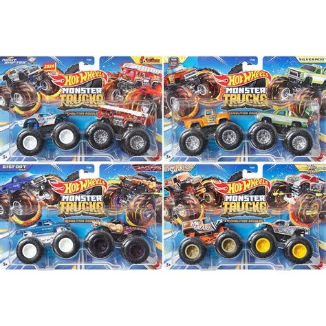 SG Seller Mattel Hot Wheels Monster Trucks Demolition Doubles 1 64 Scale Vehicle 2 Pack 2024