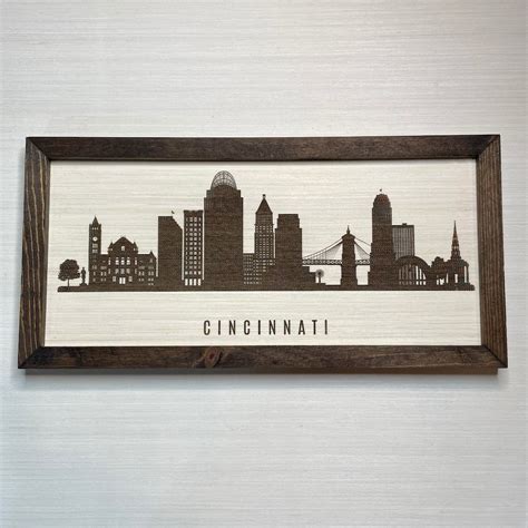 Cincinnati Skyline, Cincinnati Ohio Art, City Skylines, Cincinnati Reds, Cincinnati Man Cave ...