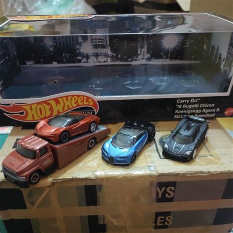 Hot Wheels Premium Garage Koenigsegg Agera R Bugatti Chiron Speedtail Carry On Shopee Malaysia