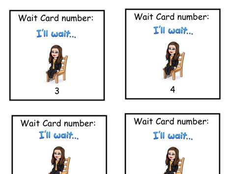 wait cards teaching resources