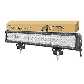 Willpower 20 Inch 126W LED Light Bar Waterproof Spot Flood Combo Car