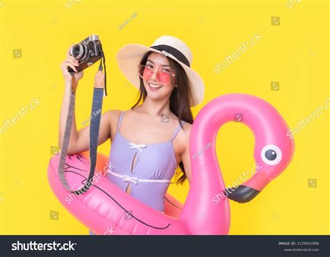 Beautiful Sexy Asian Woman Bikini Smiling Stock Photo 2129503988 Shutterstock